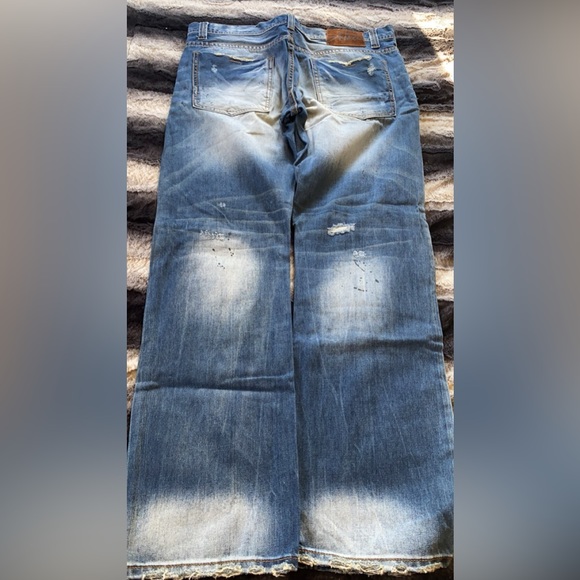 Mens AKOO 36/32 Slim Straight Fit Jeans - Picture 4 of 5